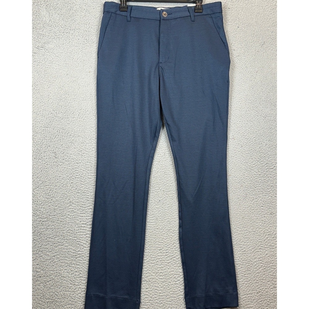 NEW Con.Struct Pants Mens 33X32 Slim Fit Navy Blue Chino Textured Knit Stretch